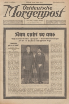 Ostdeutsche Morgenpost : Führende Wirtschaftszeitung. Jg.16, Nr. 213 (8 August 1934)
