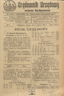 Orędownik Urzędowy Miasta Bydgoszczy : dodatek bezpłatny do „Dziennika Bydgoskiego”. R.40, № 9 (3 marca 1923)