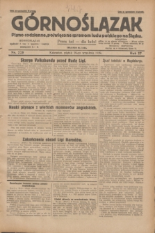 Górnoślązak : pismo codzienne, poświęcone sprawom ludu polskiego na Śląsku. R.27, nr 225 (28 września 1928) + dod.