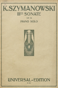 3ème sonate : pour piano seul : op. 36