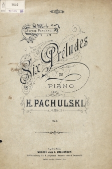 Six préludes : pour piano : op. 8