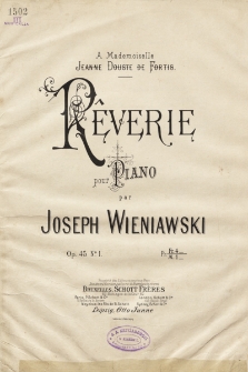 Rêverie : pour piano : Op. 45. No. 1