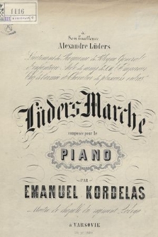 Lüders Marche : composée pour le piano