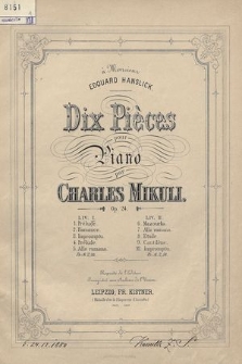 Dix Pièces : pour piano : op. 24. Liv. 1