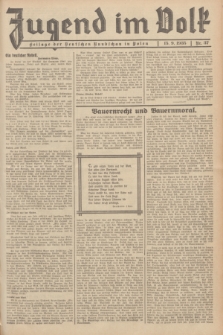 Jugend im Volk : Beilage der Deutschen Rundschau in Polen. 1935, Nr. 37 (15 September)