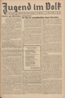 Jugend im Volk : Beilage der Deutschen Rundschau in Polen. 1936, Nr. 37 (20 September)