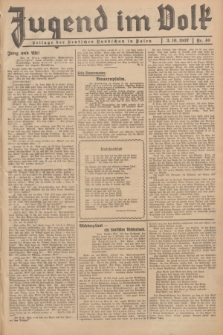 Jugend im Volk : Beilage der Deutschen Rundschau in Polen. 1937, Nr. 40 (3 Oktober)