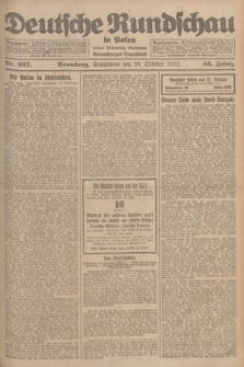 Deutsche Rundschau in Polen : früher Ostdeutsche Rundschau, Bromberger Tageblatt. Jg.46, Nr. 227 (28 Oktober 1922) + dod.