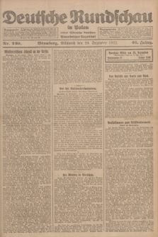 Deutsche Rundschau in Polen : früher Ostdeutsche Rundschau, Bromberger Tageblatt. Jg.46, Nr. 269 (20 Dezember 1922) + dod.