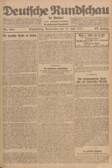 Deutsche Rundschau in Polen : früher Ostdeutsche Rundschau, Bromberger Tageblatt. Jg.47, Nr. 161 (19 Juli 1923) + dod.