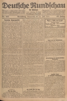 Deutsche Rundschau in Polen : früher Ostdeutsche Rundschau, Bromberger Tageblatt. Jg.47, Nr. 167 (26 Juli 1923) + dod.