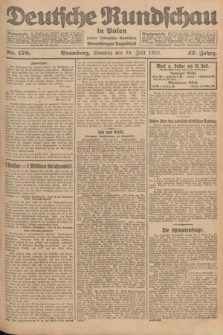 Deutsche Rundschau in Polen : früher Ostdeutsche Rundschau, Bromberger Tageblatt. Jg.47, Nr. 170 (29 Juli 1923) + dod.