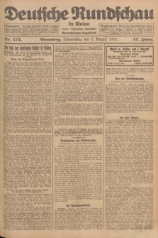 Deutsche Rundschau in Polen : früher Ostdeutsche Rundschau, Bromberger Tageblatt. Jg.47, Nr. 173 (2 August 1923) + dod.