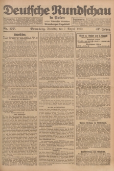 Deutsche Rundschau in Polen : früher Ostdeutsche Rundschau, Bromberger Tageblatt. Jg.47, Nr. 177 (7 August 1923) + dod.