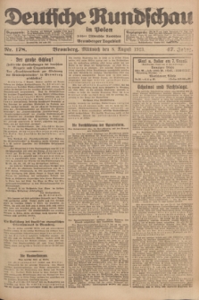Deutsche Rundschau in Polen : früher Ostdeutsche Rundschau, Bromberger Tageblatt. Jg.47, Nr. 178 (8 August 1923) + dod.