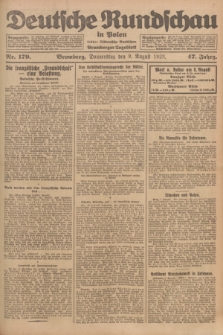 Deutsche Rundschau in Polen : früher Ostdeutsche Rundschau, Bromberger Tageblatt. Jg.47, Nr. 179 (9 August 1923) + dod.