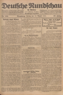 Deutsche Rundschau in Polen : früher Ostdeutsche Rundschau, Bromberger Tageblatt. Jg.47, Nr. 191 (24 August 1923) + dod.