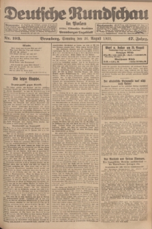 Deutsche Rundschau in Polen : früher Ostdeutsche Rundschau, Bromberger Tageblatt. Jg.47, Nr. 193 (26 August 1923) + dod.