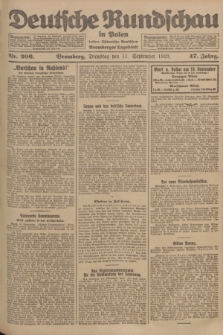 Deutsche Rundschau in Polen : früher Ostdeutsche Rundschau, Bromberger Tageblatt. Jg.47, Nr. 206 (11 September 1923) + dod.
