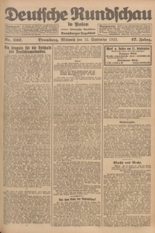 Deutsche Rundschau in Polen : früher Ostdeutsche Rundschau, Bromberger Tageblatt. Jg.47, Nr. 207 (12 September 1923) + dod.