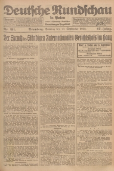 Deutsche Rundschau in Polen : früher Ostdeutsche Rundschau, Bromberger Tageblatt. Jg.47, Nr. 211 (16 September 1923) + dod.