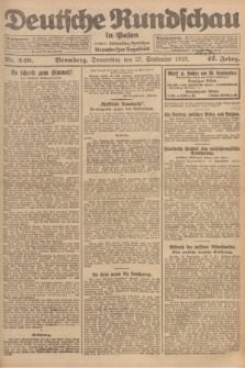 Deutsche Rundschau in Polen : früher Ostdeutsche Rundschau, Bromberger Tageblatt. Jg.47, Nr. 220 (27 September 1923) + dod.
