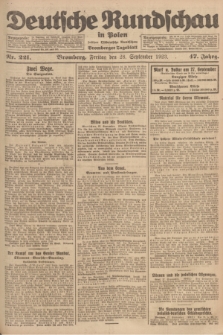 Deutsche Rundschau in Polen : früher Ostdeutsche Rundschau, Bromberger Tageblatt. Jg.47, Nr. 221 (28 September 1923) + dod.
