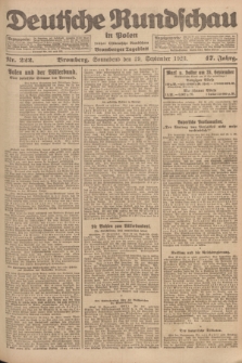 Deutsche Rundschau in Polen : früher Ostdeutsche Rundschau, Bromberger Tageblatt. Jg.47, Nr. 222 (29 September 1923) + dod.
