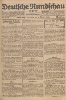 Deutsche Rundschau in Polen : früher Ostdeutsche Rundschau, Bromberger Tageblatt. Jg.47, Nr. 226 (4 Oktober 1923) + dod.