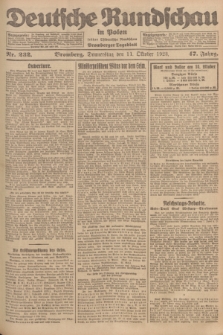 Deutsche Rundschau in Polen : früher Ostdeutsche Rundschau, Bromberger Tageblatt. Jg.47, Nr. 232 (11 Oktober 1923) + dod.