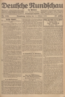 Deutsche Rundschau in Polen : früher Ostdeutsche Rundschau, Bromberger Tageblatt. Jg.47, Nr. 239 (19 Oktober 1923) + dod.