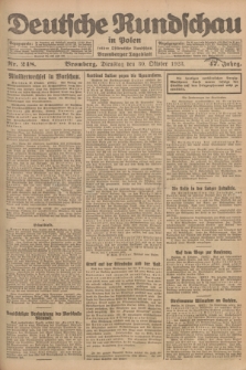 Deutsche Rundschau in Polen : früher Ostdeutsche Rundschau, Bromberger Tageblatt. Jg.47, Nr. 248 (30 Oktober 1923) + dod.