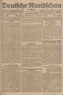Deutsche Rundschau in Polen : früher Ostdeutsche Rundschau, Bromberger Tageblatt. Jg.47, Nr. 260 (14 November 1923) + dod.