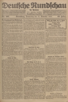 Deutsche Rundschau in Polen : früher Ostdeutsche Rundschau, Bromberger Tageblatt. Jg.47, Nr. 261 (15 November 1923) + dod.