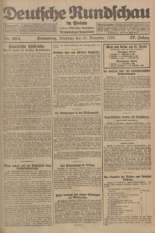 Deutsche Rundschau in Polen : früher Ostdeutsche Rundschau, Bromberger Tageblatt. Jg.47, Nr. 265 (20 November 1923) + dod.