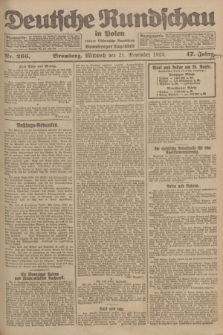 Deutsche Rundschau in Polen : früher Ostdeutsche Rundschau, Bromberger Tageblatt. Jg.47, Nr. 266 (21 November 1923) + dod.