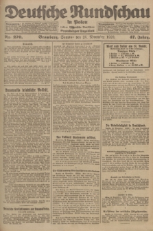 Deutsche Rundschau in Polen : früher Ostdeutsche Rundschau, Bromberger Tageblatt. Jg.47, Nr. 270 (25 November 1923) + dod.