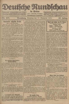 Deutsche Rundschau in Polen : früher Ostdeutsche Rundschau, Bromberger Tageblatt. Jg.47, Nr. 271 (27 November 1923) + dod.