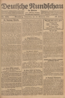 Deutsche Rundschau in Polen : früher Ostdeutsche Rundschau, Bromberger Tageblatt. Jg.47, Nr. 273 (29 November 1923) + dod.
