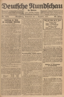 Deutsche Rundschau in Polen : früher Ostdeutsche Rundschau, Bromberger Tageblatt. Jg.47, Nr. 275 (1 Dezember 1923) + dod.