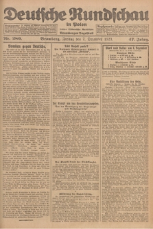 Deutsche Rundschau in Polen : früher Ostdeutsche Rundschau, Bromberger Tageblatt. Jg.47, Nr. 280 (7 Dezember 1923) + dod.
