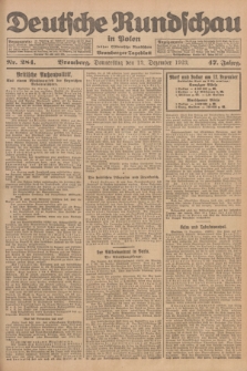 Deutsche Rundschau in Polen : früher Ostdeutsche Rundschau, Bromberger Tageblatt. Jg.47, Nr. 284 (13 Dezember 1923) + dod.