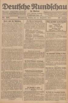Deutsche Rundschau in Polen : früher Ostdeutsche Rundschau, Bromberger Tageblatt. Jg.47, Nr. 291 (21 Dezember 1923) + dod.