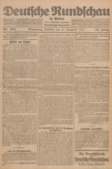 Deutsche Rundschau in Polen : früher Ostdeutsche Rundschau, Bromberger Tageblatt. Jg.47, Nr. 294 (25 Dezember 1923) + dod.