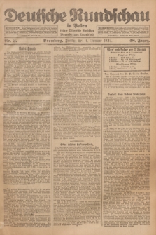 Deutsche Rundschau in Polen : früher Ostdeutsche Rundschau, Bromberger Tageblatt. Jg.48, Nr. 3 (3 Januar 1924) + dod.