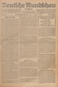 Deutsche Rundschau in Polen : früher Ostdeutsche Rundschau, Bromberger Tageblatt. Jg.48, Nr. 6 (8 Januar 1924) + dod.