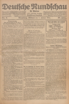 Deutsche Rundschau in Polen : früher Ostdeutsche Rundschau, Bromberger Tageblatt. Jg.48, Nr. 7 (9 Januar 1924) + dod.