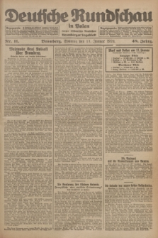 Deutsche Rundschau in Polen : früher Ostdeutsche Rundschau, Bromberger Tageblatt. Jg.48, Nr. 11 (13 Januar 1924) + dod.