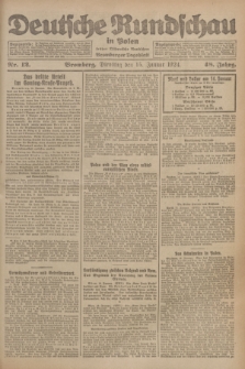 Deutsche Rundschau in Polen : früher Ostdeutsche Rundschau, Bromberger Tageblatt. Jg.48, Nr. 12 (15 Januar 1924) + dod.