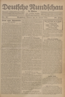 Deutsche Rundschau in Polen : früher Ostdeutsche Rundschau, Bromberger Tageblatt. Jg.48, Nr. 17 (20 Januar 1924) + dod.